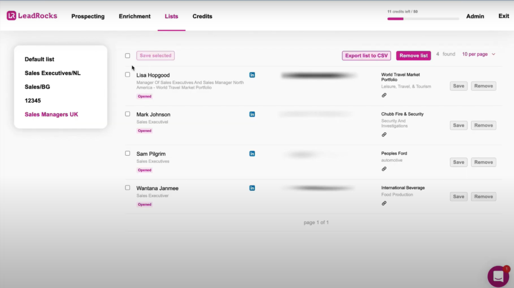 Leadrocks Lists