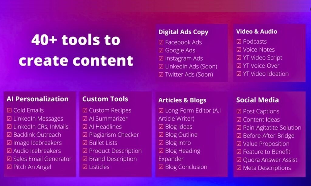 Writecream Tools