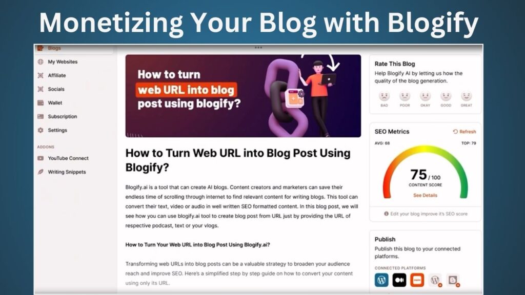 Monetizing Your Blog with Blogify